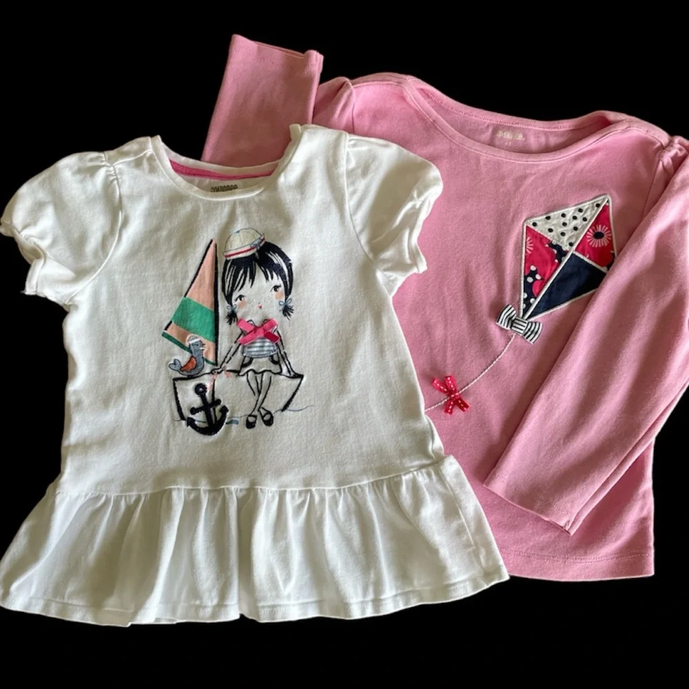 Gymboree White and Pink Girls Tops